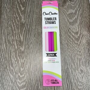 CharCharms 6pk‎ Color Changing Reusable Straws For 40oz Tumbler NEW